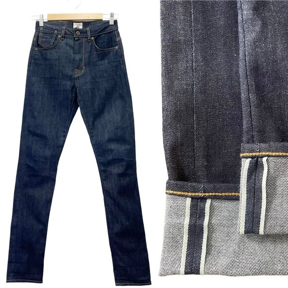 Railcar Fine Goods Selvedge Cotton Denim Skinny Jeans Dark Raw Denim Size 25 | 0 - Picture 1 of 16